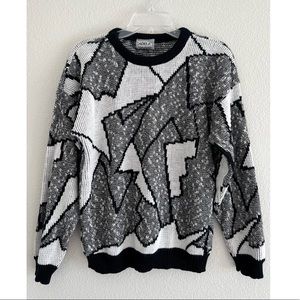 Vintage | Adele Abstract Geometric Knit Sweater